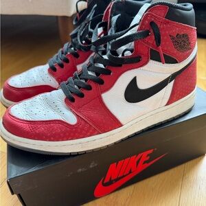 Nike Red and White High-Tops with Black Swoosh